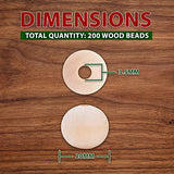 Mandala Crafts Round Wooden Beads for Crafts - Natural Wood Beads for Crafts – Unfinished Wood Beads for Jewelry Making Macrame Garland 20MM 200 PCs
