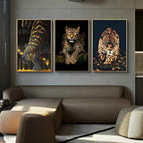 ONEAM ART Animal Art Leopard Jaguar Canvas Painting Wall Art Prints Posters Wall Pictures for Living Room Home Wall Modern Decor-19.6x27.5 inchx3 (Frameless)