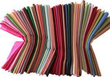longshine-us 25pcs Solid Colors Premium Cotton Craft Fabric Bundle Squares Patchwork Lint DIY Sewing Scrapbooking Quilting Dot Pattern Artcraft (10" x 10")