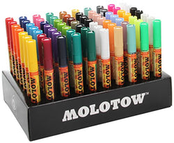 Molotow ONE4ALL Acrylic Paint Marker Complete Set, 1mm and 2mm, Assorted Colors, 70 Markers Per Set, 1 Set Each (200.188)