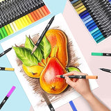 Ccfoud Dual Brush Markers Pens, 160 Colors Dual Tip Art Markers (Fineliner & Brush), Water Based Coloring Brush Pens Markers Set for Kids Adult Coloring Book, Calligraphy, Drawing