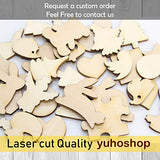 yuhoshop Wooden Mickey Mouse Head 10pcs 1.5" (Wide Ear to Ear) X 1/8" inch Plain Unfinished Wood Cutouts for Embellishment,DIY Wedding Guestbook Sign
