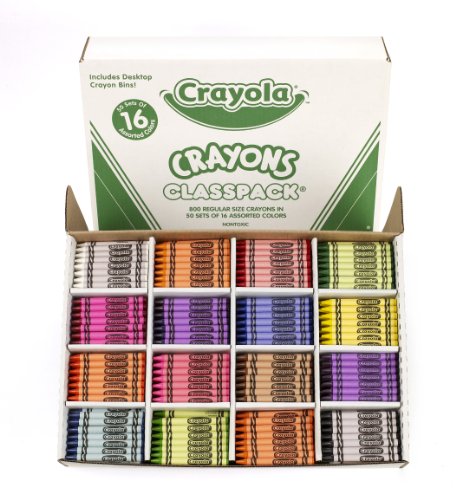 Crayola Bulk Crayons, 800 Count Classpack, 16 Assorted Colors (50 Each)