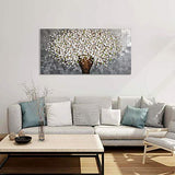 zoinart Oil Paintings 2448", 3D Canvas Wall Art White Flower Vases Decorations, Blooming Floral Framed Wall Paintings Pictures for Dining Room Bedroom Office Kitchen Living Room Walls