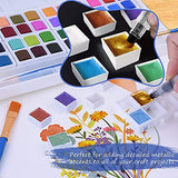 Watercolor Paint set，With Watercolor Pad - Palette and Metallic Colors - Refillable Water Blending Brush Pen - Art Sponge - Portable Painting- Gift Box，48 Colors are Vibrant Apply Beginners, Professionals, Adults, Kids.