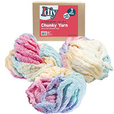 iDIY Chunky Yarn 3 Pack (24 Yards Each Skein) - Rainbow Multi Color - Fluffy Chenille Yarn Perfect for Soft Throw and Baby Blankets, Arm Knitting, Crocheting and DIY Crafts and Projects!