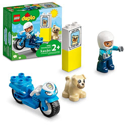 LEGO DUPLO Rescue Police Motorcycle 10967 Building Toy for Imaginative Play; Police Officer Bike for Kids Aged 2+ (5 Pieces)
