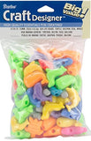 Fun Shapes Pony Beads 4oz-Sea Life - Turtle, Dolphin, Seal & Whale (3 Pack)