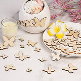 HOVEOX 300 Pieces Wood Butterfly Crafts Unfinished Wood Butterfly Assorted Size Butterfly Unfinished Wood for DIY Crafts Decoration