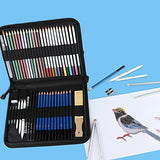 51 colored pencils in a portable zipper box, two 50-page A5 and A4 sketchbooks, watercolor and metal pencils, sketch pencils and accessories, including children, adults, beginners and professionals