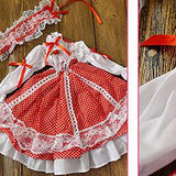 Pigeon Fleet Handmade Red White Lace Dress Courtly Style Doll Clothes Princess Dress Accessory for 24 inches Doll