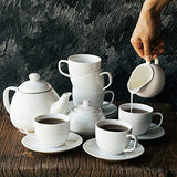 BTaT- Royal Tea Set, 4 Tea cups (8oz), Tea Pot (32oz), Creamer and Sugar Set, China Tea Set, Tea Service, Tea Cups and Saucer Set, Tea Set for Adults, Tea Cups Set of 4, Porcelain Tea Set