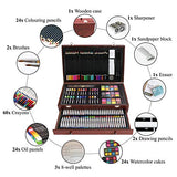 147 Piece Deluxe Art Set,Art Kit for Drawing & Painting,Colored Pencils,Oil Pastel,Art Supplies with Wooden Box for Kids,Teens & Adults
