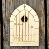 JANOU 20pcs Wood Fairy Door Miniature DIY Craft Embellishments Gift Ornaments Decoration-Round