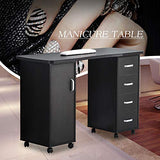 BarberPub Manicure Nail Table Acetone Resistant Beauty Salon Desk Nail Art Equipment White/Black 0611