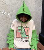 CRB Fashion Womens Teens Animal Anime Cute Emo Dinosaur Cosplay Cartoon Shirt Hoodie Hoody Top Jumper Sweater (Green)