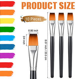 10 Pieces 3/4 Inch Flat Paint Brushes Acrylic Paint Brush Artist Craft Paint Brushes Watercolor Small Brush Bulk Painting Brush Art Detail Oil Brush for Kid Adult(Black,8.1 x 0.9 x 3/4 Inch)