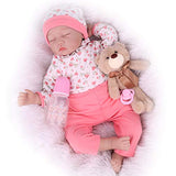 CHAREX Realistic Reborn Baby Dolls Girl Sleeping, 22inch Lifelike Baby Dolls Handmade Soft Vinyl Weighted Newborn Dolls Gifts/Toys for Kids Age 3+