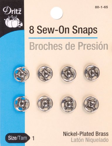 Dritz Sew-On Snaps Nickel Size 1