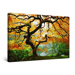 Startonight Canvas Wall Art - Maple Tree, Nature Framed 32 x 48 Inches