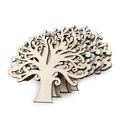 WINOMO Blank Wooden Tree Embellishments for DIY Crafts - 10pcs