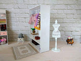 Miniature Wardrobe 1:6 Scale Dollhouse Clothing Rack. Wooden Furniture Dresser