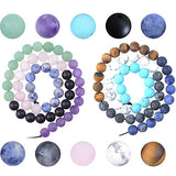 Massive Beads 100PCS 8MM Natural Crystal Beads Matte Mixed Stones Gemstone Round Loose Energy Healing Beads with Free Crystal Stretch Cord for Jewelry Making (Matte Mixed Stones, 8MM)