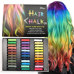 Artbeek 36 Colors Non Toxic Long Soft Pastels for Professionals Hair Chalk Square Chalks Brilliant Assorted Hair Colors (36 Colors)