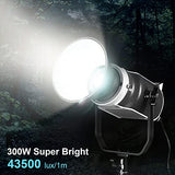 GVM 300W LED Video Light Studio, Continuous Lighting Kit for YouTube Film Recording with Bowens Mount, Spotlight for Photography with App & DMX Control, Daylight 5600k CRI97+ 8 Lighting Effects