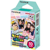 Fujifilm Instax Mini Instant Film 3 Pack Bundle (30 Sheets) with Stained Glass, Candy Pop & Stripe Instant Film