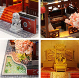 Cool Beans Boutique 1:24 Miniature DIY Dollhouse Kit - Wooden Asian Palace with Dust Cover - Architecture Model kit (English Manual) M909Palace (Asian Palace)