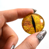 30mm Single Golden Dragon Fantasy Glass Eye for Taxidermy Sculptures or Jewelry Making Crafts