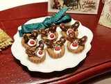 1:12 dollhouse miniature Christmas reindeer pastry