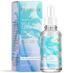 PAULINRISE Self-Tanning Drops – Professional Self Tanner for Face and Body – Hello Golden Glow Medium Self-Tanning Serum for Natural Look – Vegan-Friendly Self Tanner Drops – 1fl. oz