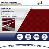 Windscreen4less Outdoor Waterproof Retractable Pergola Replacement Shade Cover Wave Sail Awning Slide on Wire Shade for Deck Patio Backyard 7'x19' Red