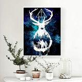 DIY Diamond Painting Kit for Adults, Benbo Full Drill Deer Starry Sky 5D Diamond Painting by Number Kits Cross Stitch Rhinestone Embroidery Pictures Arts Craft for Home Wall Decor, 15.8In x 11.8In