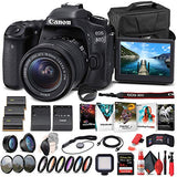 Canon EOS 80D DSLR Camera with 18-55mm Lens (1263C005) + 64GB Memory Card + Case + Corel Photo Software + 2 x LPE6 Battery + External Charger + Card Reader + LED Light + Filter Kit + More (Renewed)