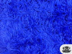 Faux / Fake Fur Mongolian ROYAL BLUE Fabric by the Yard