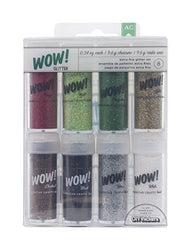 American Crafts 8-Pack WOW Extra Fine Glitter, Christmas 1