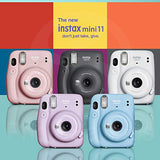 FUJIFILM INSTAX Mini 11 Instant Film Camera (Sky Blue) with Fujifilm Instax Mini Twin Film (20 Exposures) and Accessories Bundle