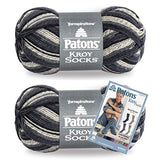 Patons Kroy Socks Yarn, 2-Pack, Eclipse Stripes Plus Pattern