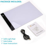 A4 LED Light Box Tracer Ultra-Thin USB Powered Portable Dimmable Brightness LED Artcraft Tracing Light Pad Light Box for Artists Drawing Sketching Animation Designing Stencilling X-ray Viewing