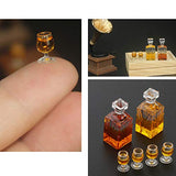Acxico 2Sets 1:12 Scale Dollhouse Miniature Simulation Whiskey Wine Bottle Bar Model Accessories Dollhouse Foods Groceries Kitchen Decorations