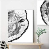 SYHHTTQ Modern Wall Art Tree Ring Printable Tree Stump Wood Slice Canvas Painting Poster and Print Room Decoration Picture 40x60 cm x2 No frame