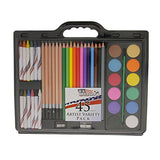US Art Supply Brand 45 Piece Art Set with Water Colour Cakes Now Includes a FREE Reusable Plastic