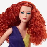 Barbie Looks Doll, Curly Red Hair, Color Block Outfit with Miniskirt, Style and Pose, Fashion Collectibles, Barbie Signature Looks