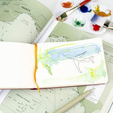 Speedball Travelogue Drawing Book, Square 5-1/2 x 5-1/2, Artist Journal 2-Pack, Cadmium Green & Vermilion Red