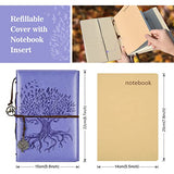 Leather Journal Notebook, Refillable Lined Journal for Women Girls, Numbered Pages, 120 GSM Thick Paper for Writing Notes, Diary, Daily Planner, A5 Large Hardcover Notebook for Office, School, Purple