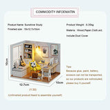 CUTEBEE Dollhouse Miniature with Furniture, DIY Wooden Dollhouse Kit Plus Dust Proof, 1:32 Scale Creative Room Idea (Sunshine Study)