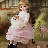 MEESock New 39cm 1/4 BJD Doll with Makeup 3D Eyes Simulation Eyelash Dress Up Fashion Dolls Toy and Clothes for Best Gifts,B